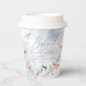 冬の雪の結晶ベビーその冷たい外の鳥 紙コップ (正面)