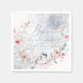 冬の雪の結晶ベビーの冷たい外 スタンダードカクテルナプキン (正面)