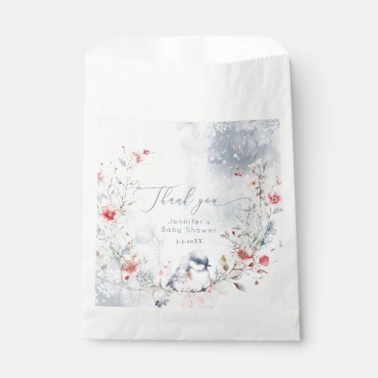 冬の雪の結晶ベビーの冷たい外 フェイバーバッグ (正面)