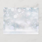 冬の雪の結晶ベビー写真ありがとう誕生 案内ポストカード (裏面)