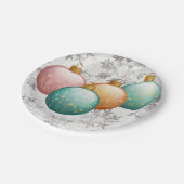 冬の雪の結晶ボールオーナメントベビーシャワー ペーパープレート (アングル)