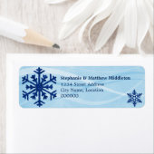 冬の雪の結晶差出人住所ラベル ラベル (インサイチュ)