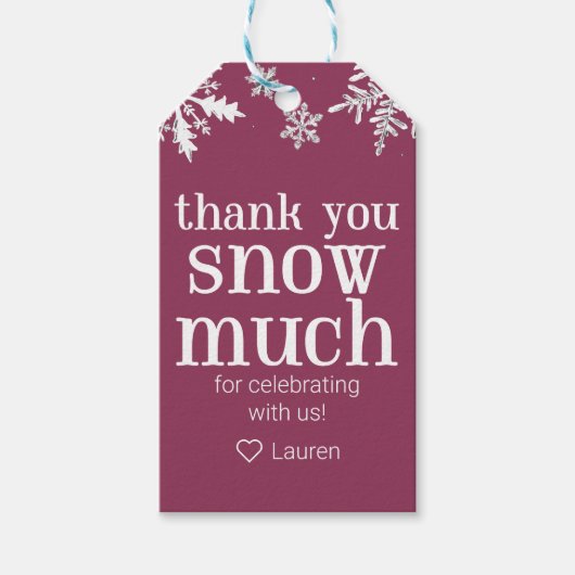 冬の雪の結晶感謝を込めて 雪のように優しい贈り物タグ ギフトタグ (正面)