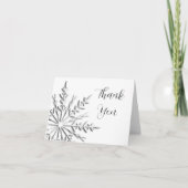 冬の雪の結晶感謝カード サンキューカード (正面)