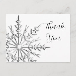 冬の雪の結晶感謝カード ポストカード