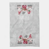 冬の雪の結晶格言ラブジョイピースウォーター色 キッチンタオル (縦)