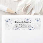 冬の雪の結晶 ウェディング 返信住所ラベル ラベル (インサイチュ)