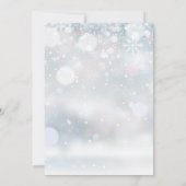 冬の雪の結晶 エレガントなスクリプト写真 セーブザデート (裏面)