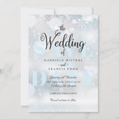 冬の雪の結晶 エレガントな結婚式 Save the Date 招待状 (正面)