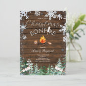 冬の雪の結晶 クリスマスの焚き火 招待状 (スタンド正面)
