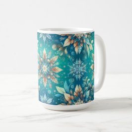 冬の雪の結晶 コーヒーマグカップ