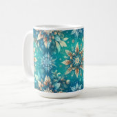 冬の雪の結晶 コーヒーマグカップ (正面左)