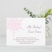 冬の雪の結晶 スイート16 誕生日招待状 招待状 (スタンド正面)