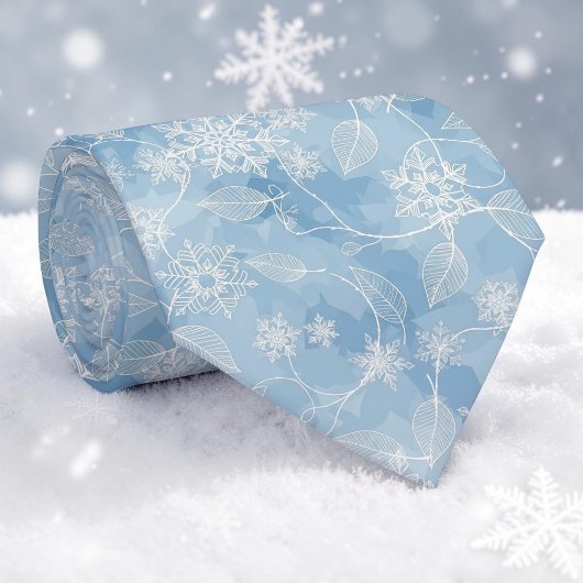 冬の雪の結晶 ネクタイ