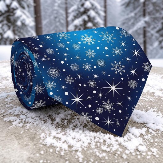 冬の雪の結晶 ネクタイ