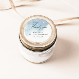 冬の雪の結晶 ブルー ラウンドシール