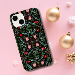 冬の雪の結晶 ポインセチア カーディナル Case-Mate iPhone 14ケース