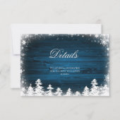 冬の雪の結晶 ラスティックディテール カード挿入 招待状 (正面)