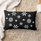 冬の雪の結晶 ランバークッション (ブランケット)