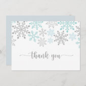 冬の雪の結晶, 子供の誕生日, ベビーシャワー サンキューカード (正面/裏面)