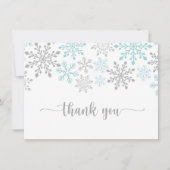 冬の雪の結晶, 子供の誕生日, ベビーシャワー サンキューカード (正面)