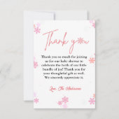 冬の雪の結晶 赤ちゃんのお披露目 お礼のカード 招待状 (正面)