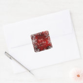 冬の雪の結晶 赤 ホリデーパーティーのギフト スクエアシール (封筒)