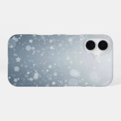 冬の雪の結晶 雪が降るパターン ボケ iPhone 16ケース (裏面横)
