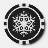 冬の雪の結晶(黒) ポーカーチップ (正面)