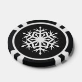 冬の雪の結晶(黒) ポーカーチップ (シングル)