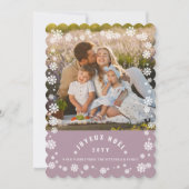 冬の雪の結晶Joyeux Noelクリスマスシック写真 シーズンカード (正面)