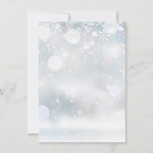 冬の雪の緑の赤ちゃんシャワー詩 サンキューカード (裏面)