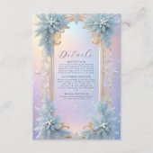 冬の雪の花と青い花の詳細 エンクロージャーカード (正面)