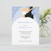 冬の雪の花のウェディングシャワー招待状 招待状 (スタンド正面)