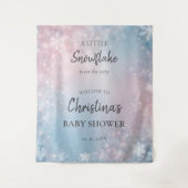 冬の雪の花のジェンダーニュートラルベイビーシャワーポスター タペストリー (正面)