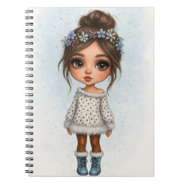 冬の雪の花の女の子ノートブック ノートブック