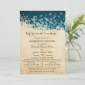 冬の雪の花の素朴なリハーサルディナーの招待状 招待状 (スタンド正面)