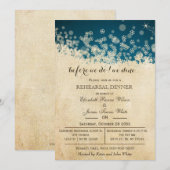 冬の雪の花の素朴なリハーサルディナーの招待状 招待状 (正面/裏面)