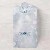 冬の雪の花のQRコード ウェディング オールインワン招待状 (外側)
