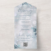 冬の雪の花のQRコード ウェディング オールインワン招待状 (内側)