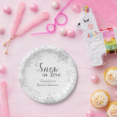 冬の雪の花嫁のシャワー ペーパープレート (パーティー)