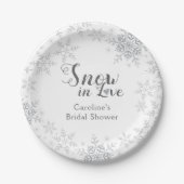 冬の雪の花嫁のシャワー ペーパープレート (正面)