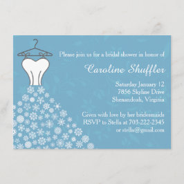 冬の雪の花嫁ドレス ブライダルシャワー エンクロージャーカード