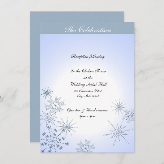 冬の雪の花氷青 招待状 (正面/裏面)