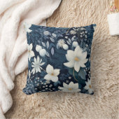 冬の雪の花 クッション (ブランケット)