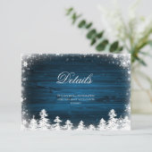 冬の雪の花 クラシカルなディテール カード挿入 招待状 (スタンド正面)