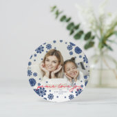 冬の雪の花 平和 愛 喜び エレガントな写真 シーズンカード (スタンド正面)