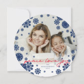 冬の雪の花 平和 愛 喜び エレガントな写真 シーズンカード (正面)