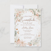 冬の雪の花 水彩の花 招待状 (正面)