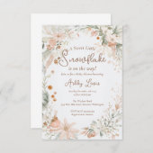 冬の雪の花 水彩の花 招待状 (正面/裏面)